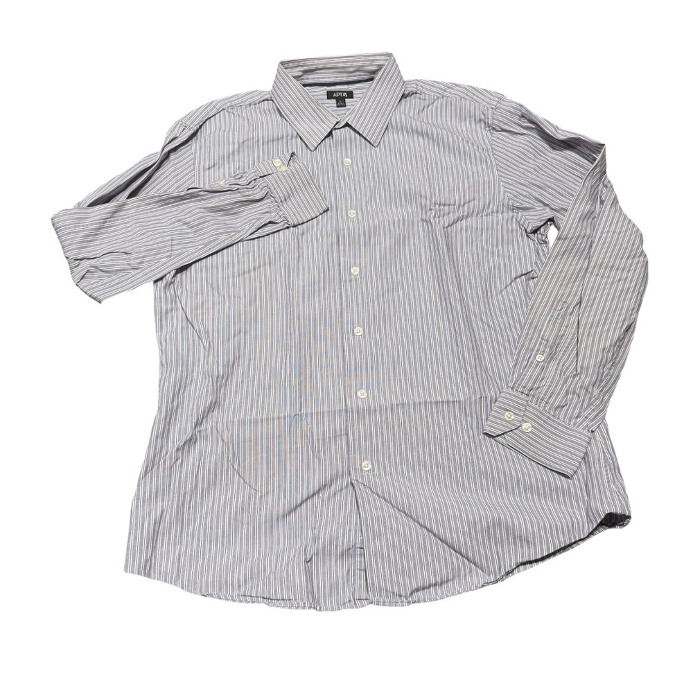 Apt. 9 Men's Black and White Striped Button Down Shirt